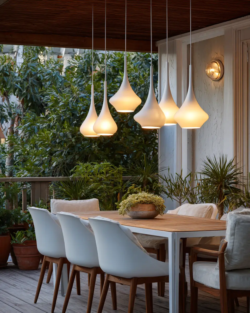 White Mid-Century Modern Patio Decor Ideas