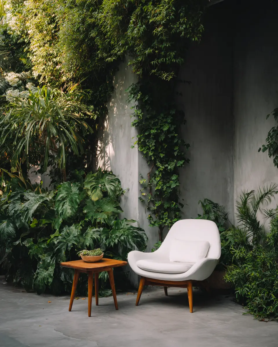 White Mid-Century Modern Patio Decor Ideas