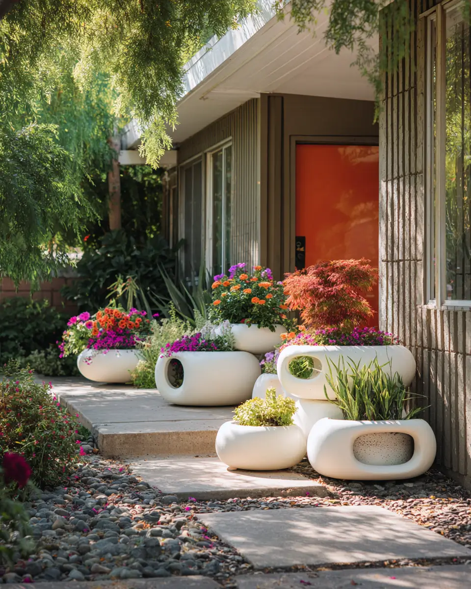 White Mid-Century Modern Patio Decor Ideas
