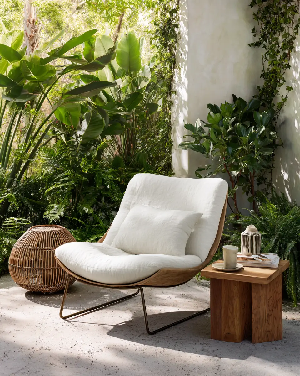 White Mid-Century Modern Patio Decor Ideas