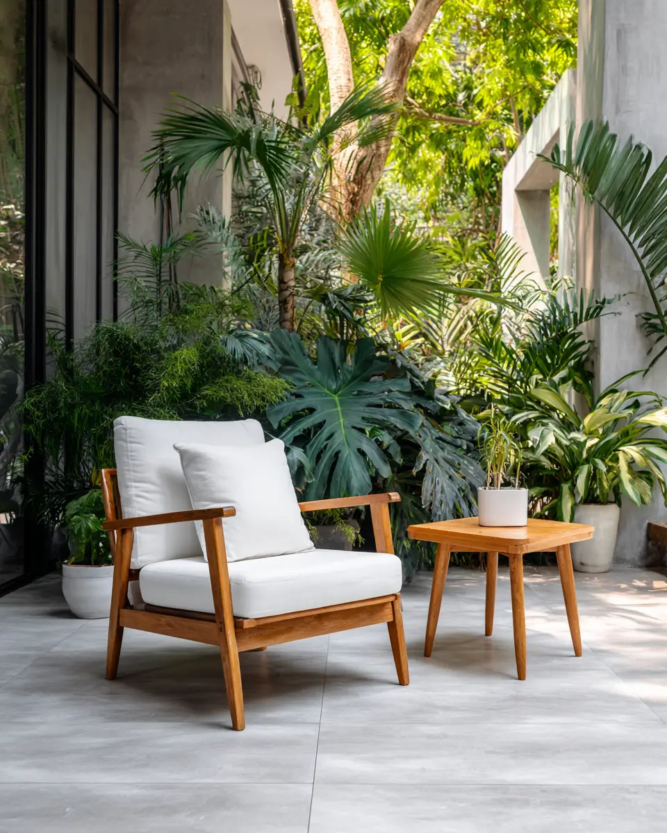 White Mid-Century Modern Patio Decor Ideas