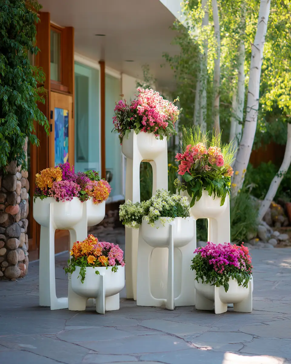 White Mid-Century Modern Patio Decor Ideas