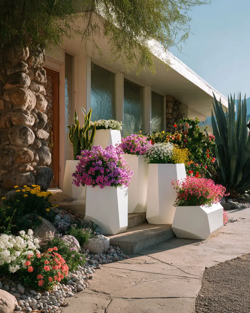White Mid-Century Modern Patio Decor Ideas