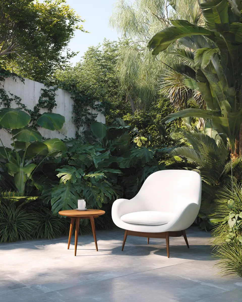 White Mid-Century Modern Patio Decor Ideas