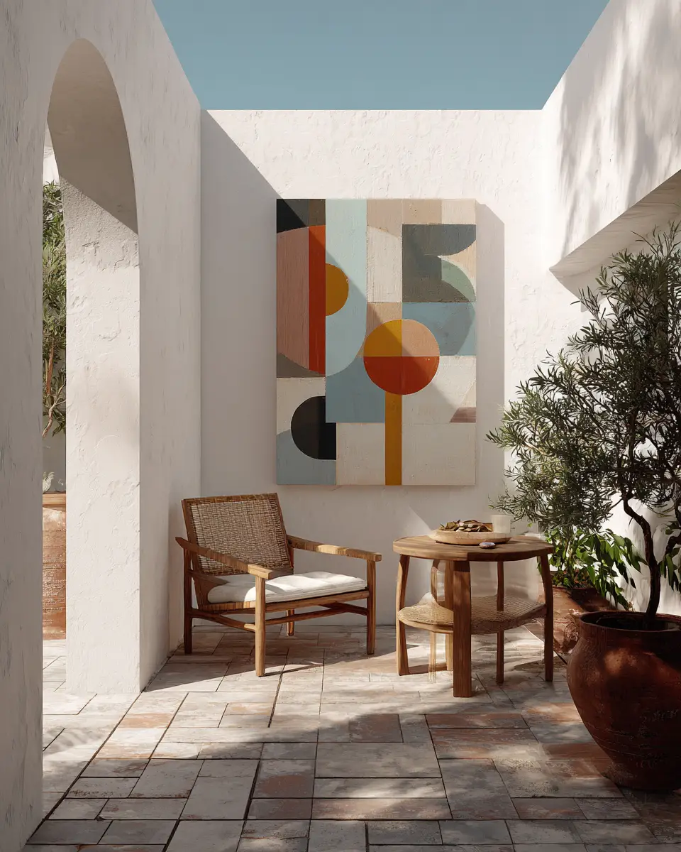 White Mid-Century Modern Patio Decor Ideas