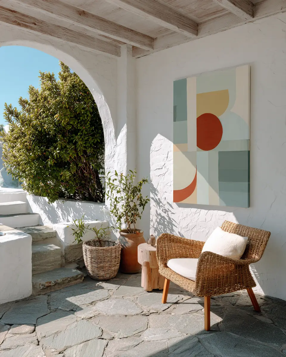 White Mid-Century Modern Patio Decor Ideas