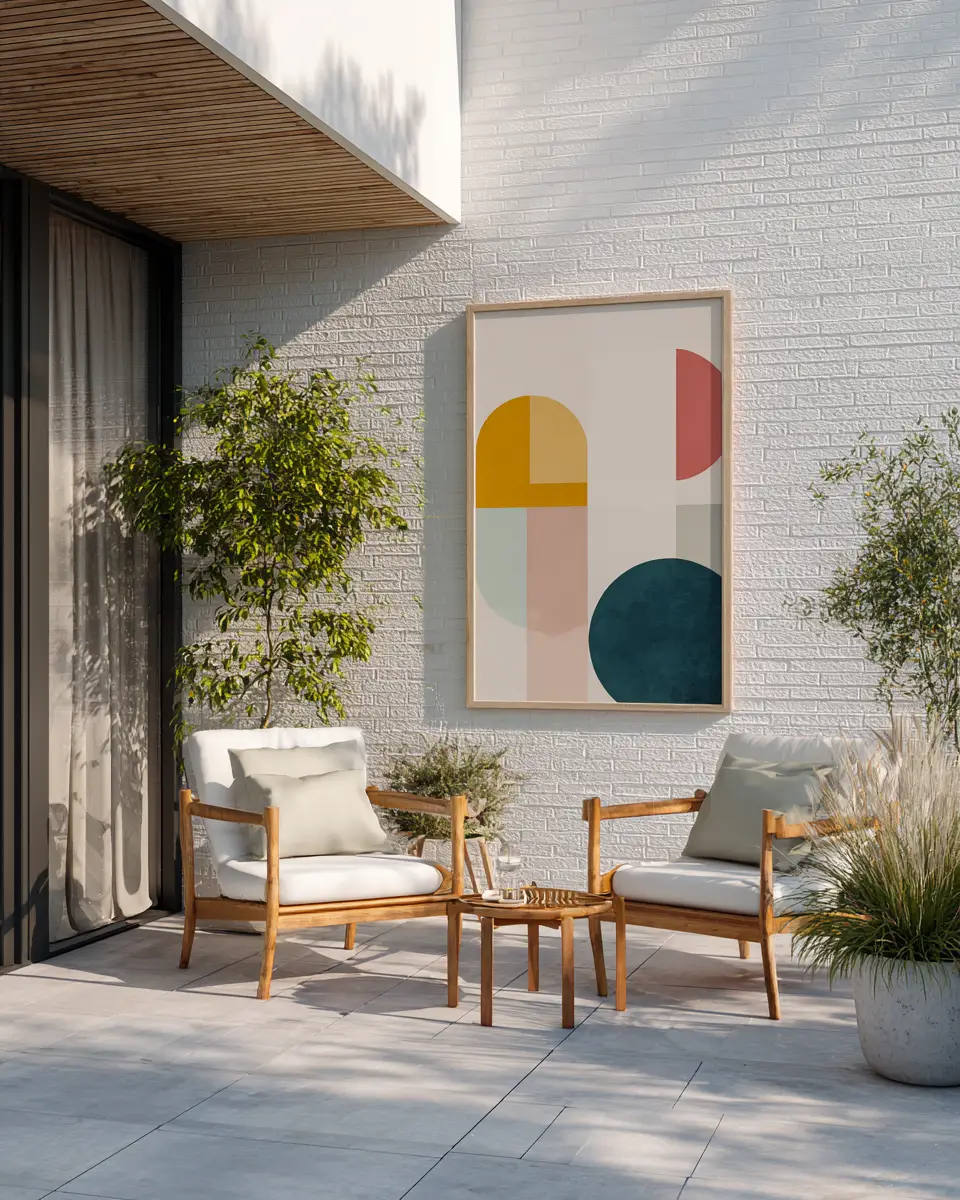 White Mid-Century Modern Patio Decor Ideas