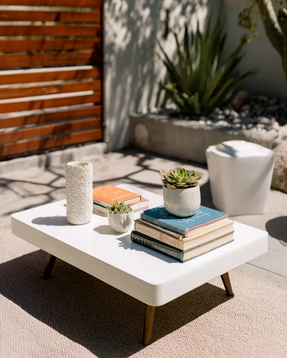 White Mid-Century Modern Patio Decor Ideas