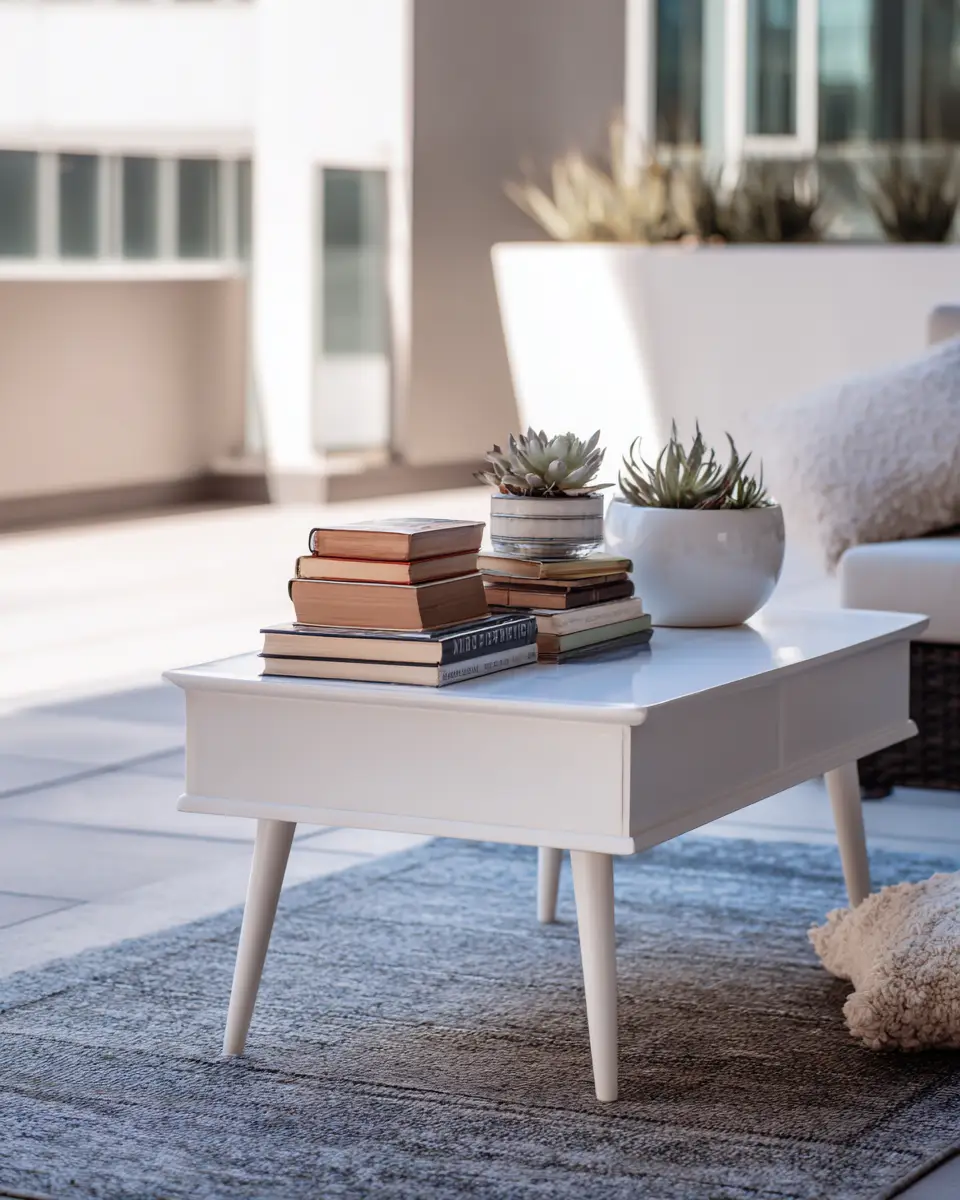 White Mid-Century Modern Patio Decor Ideas