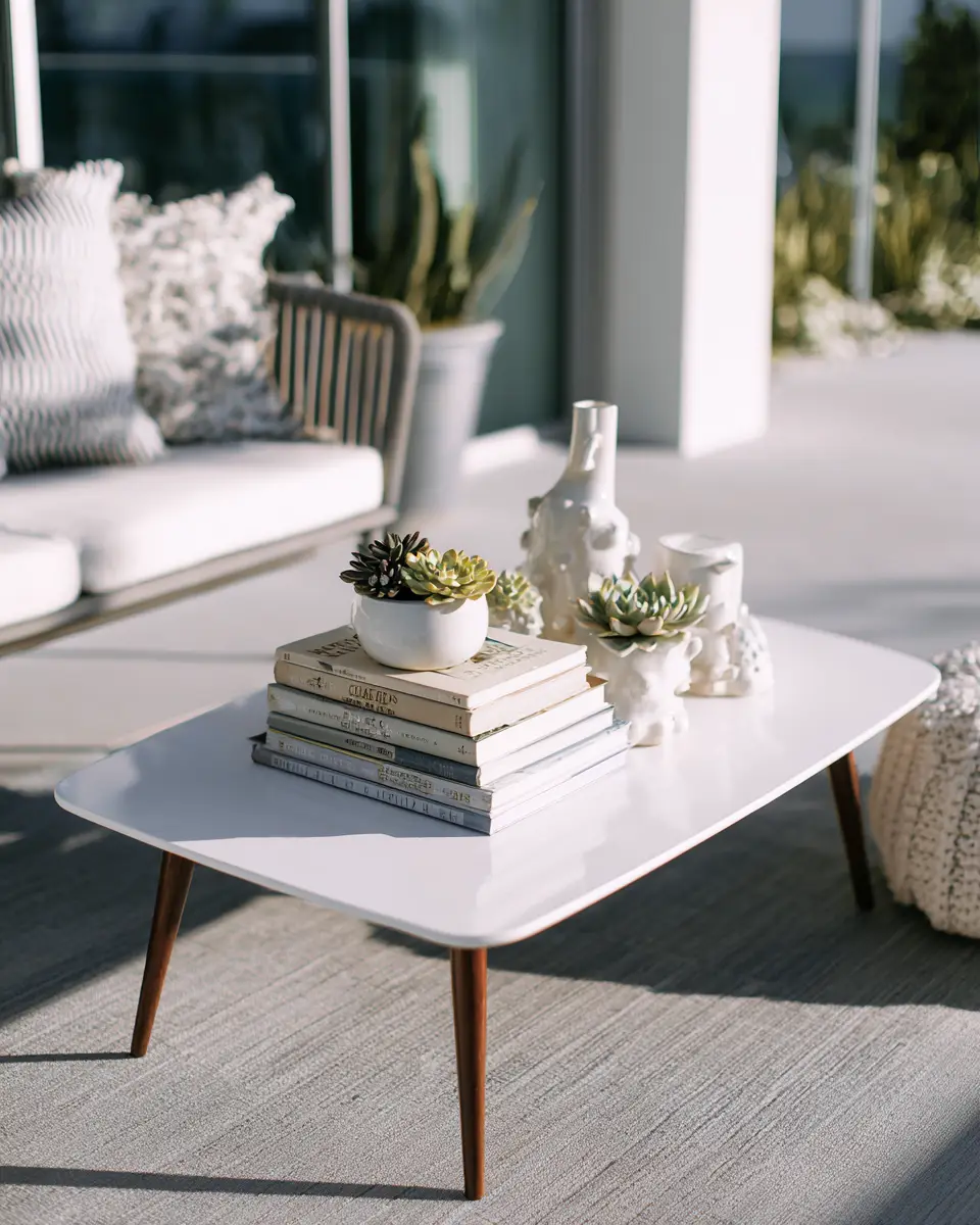 White Mid-Century Modern Patio Decor Ideas