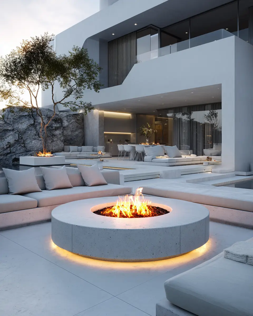 White Mid-Century Modern Patio Decor Ideas