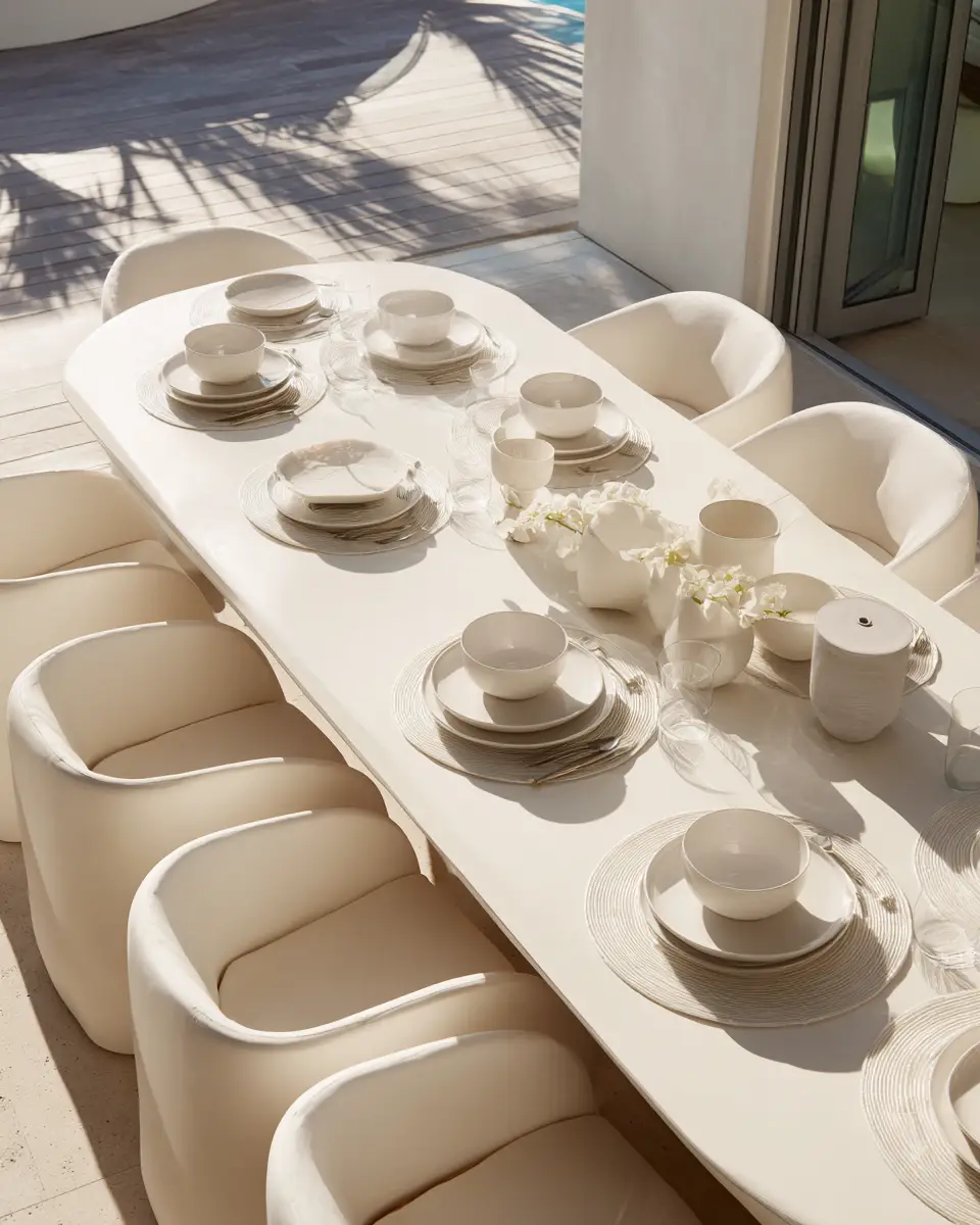 White Mid-Century Modern Patio Decor Ideas