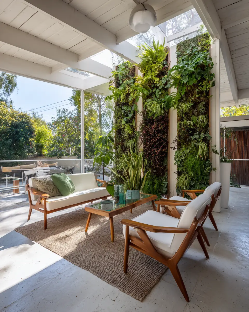 White Mid-Century Modern Patio Decor Ideas