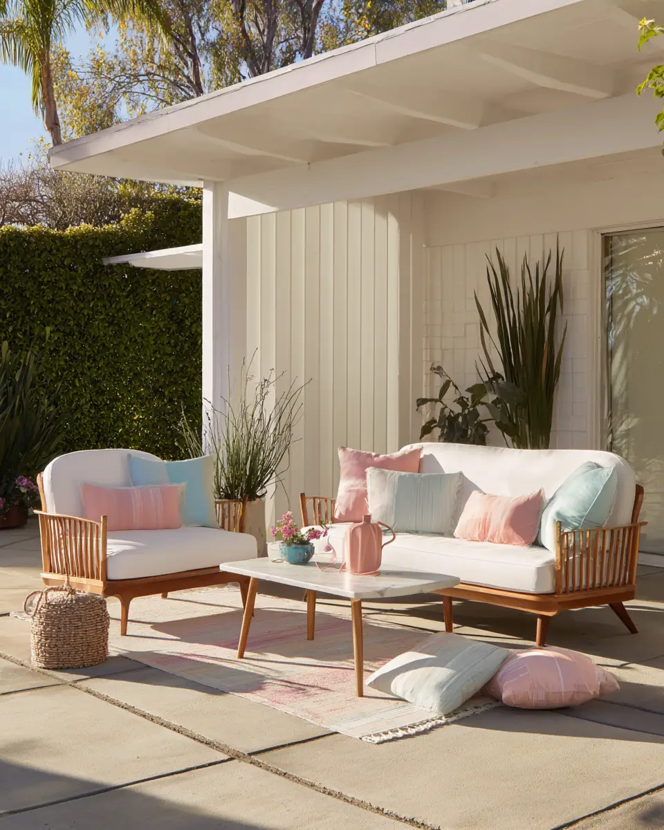 White Mid-Century Modern Patio Decor Ideas