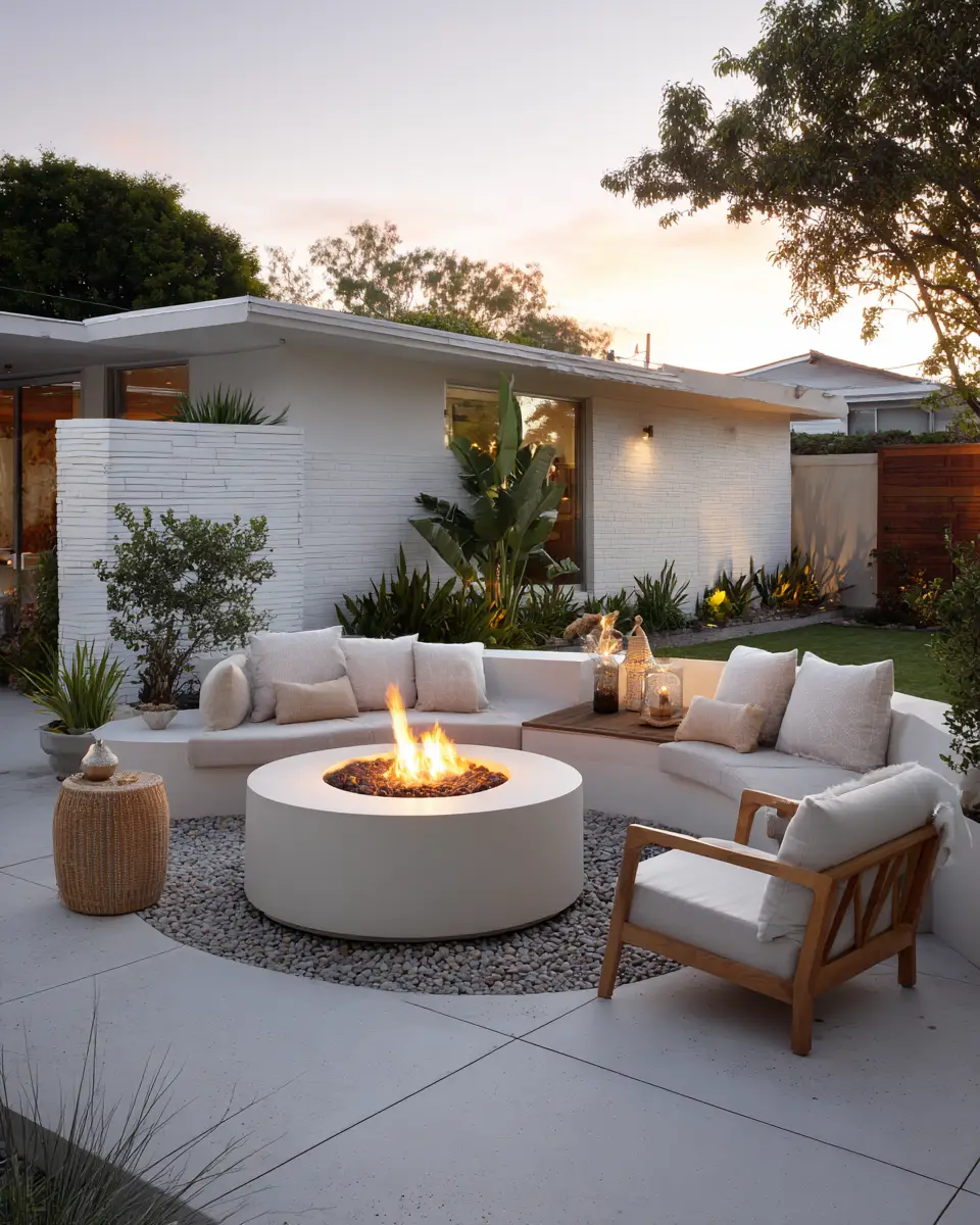White Mid-Century Modern Patio Decor Ideas