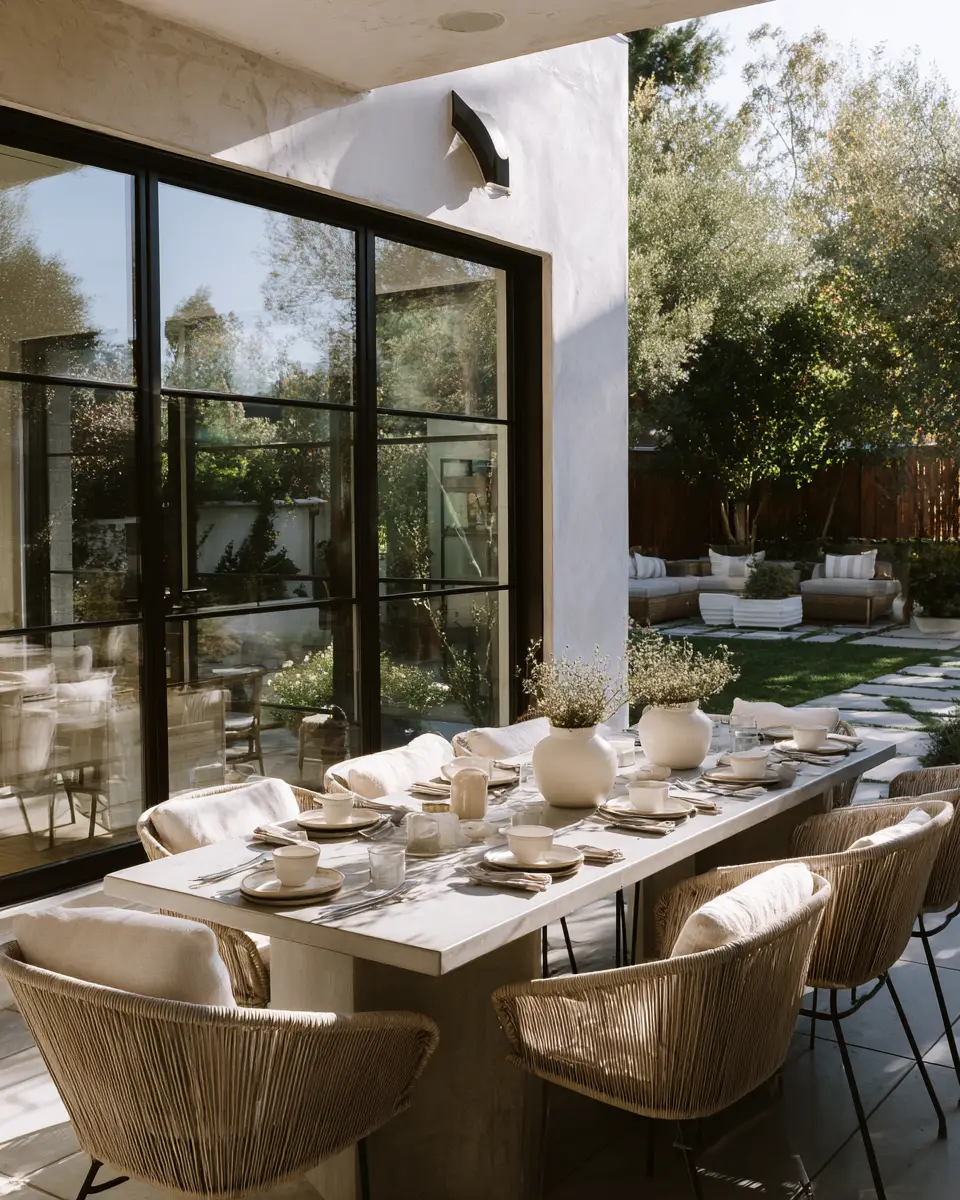 White Mid-Century Modern Patio Decor Ideas