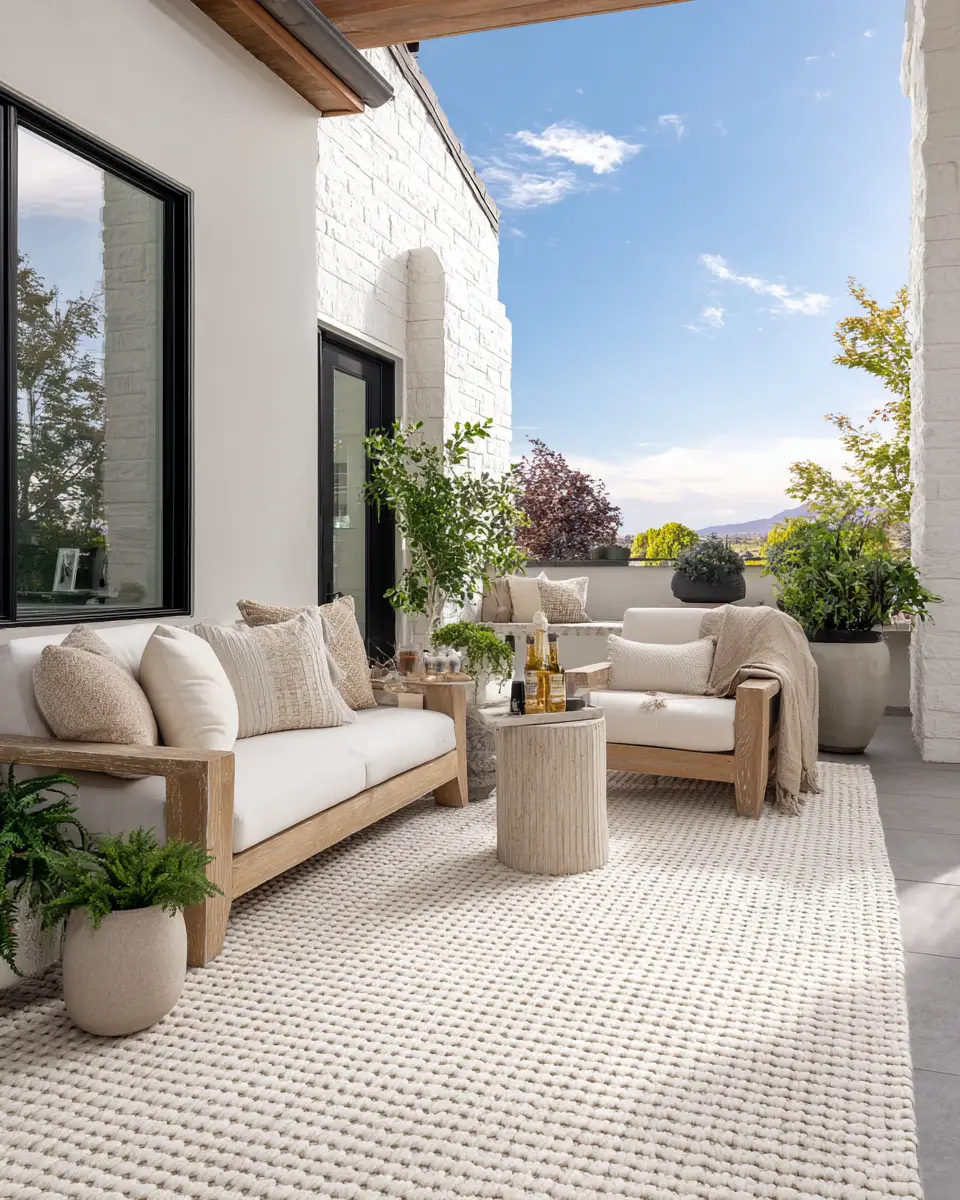 White Mid-Century Modern Patio Decor Ideas