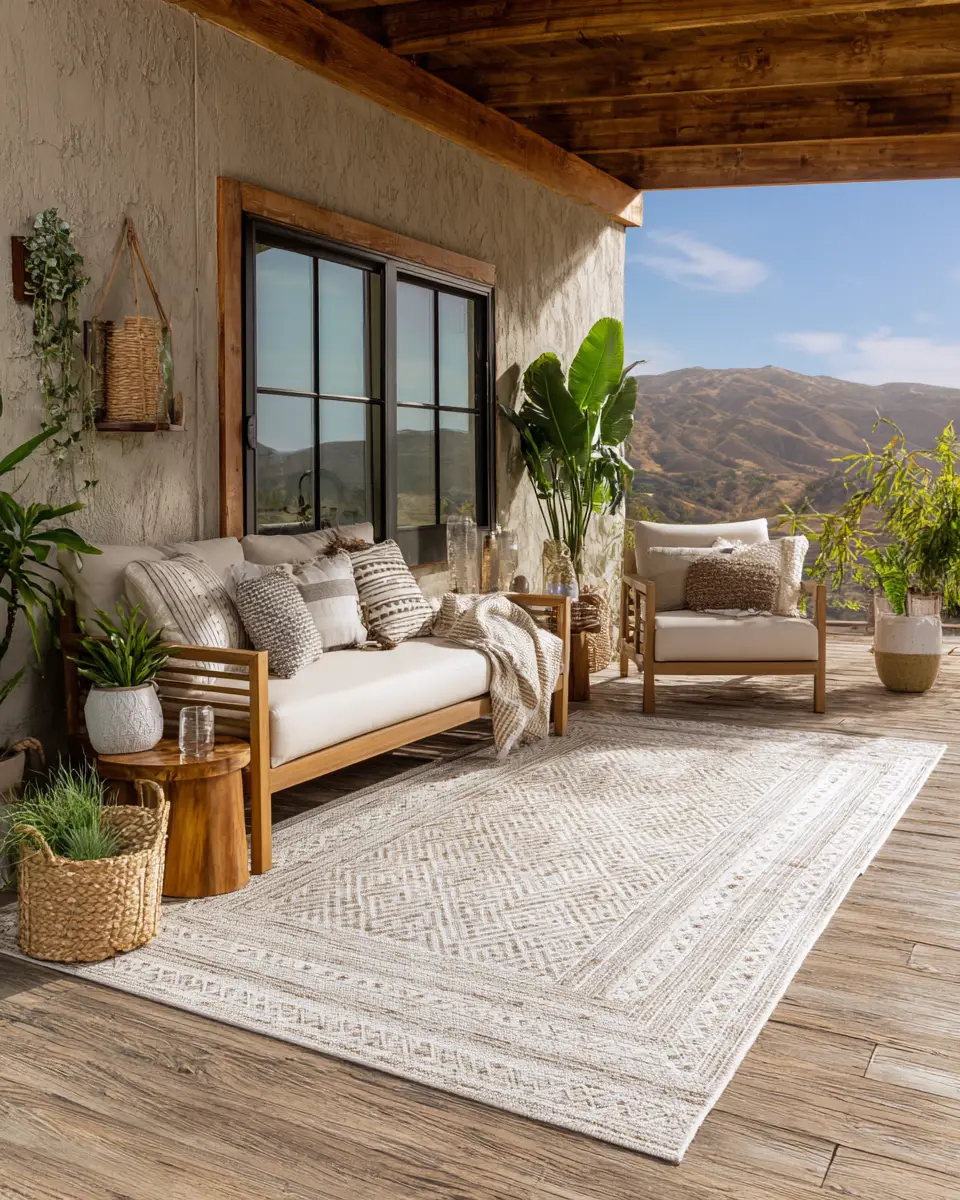 White Mid-Century Modern Patio Decor Ideas