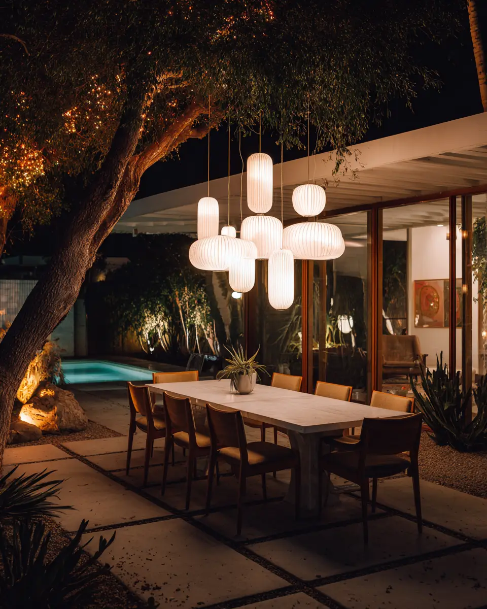 White Mid-Century Modern Patio Decor Ideas