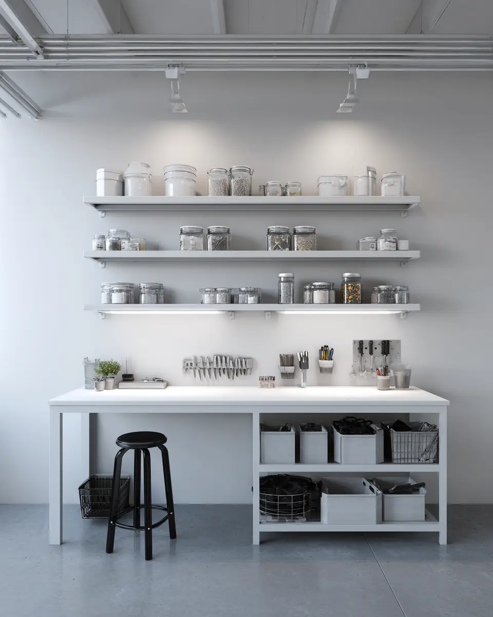 White Minimalist Garage Decor Ideas - Featured