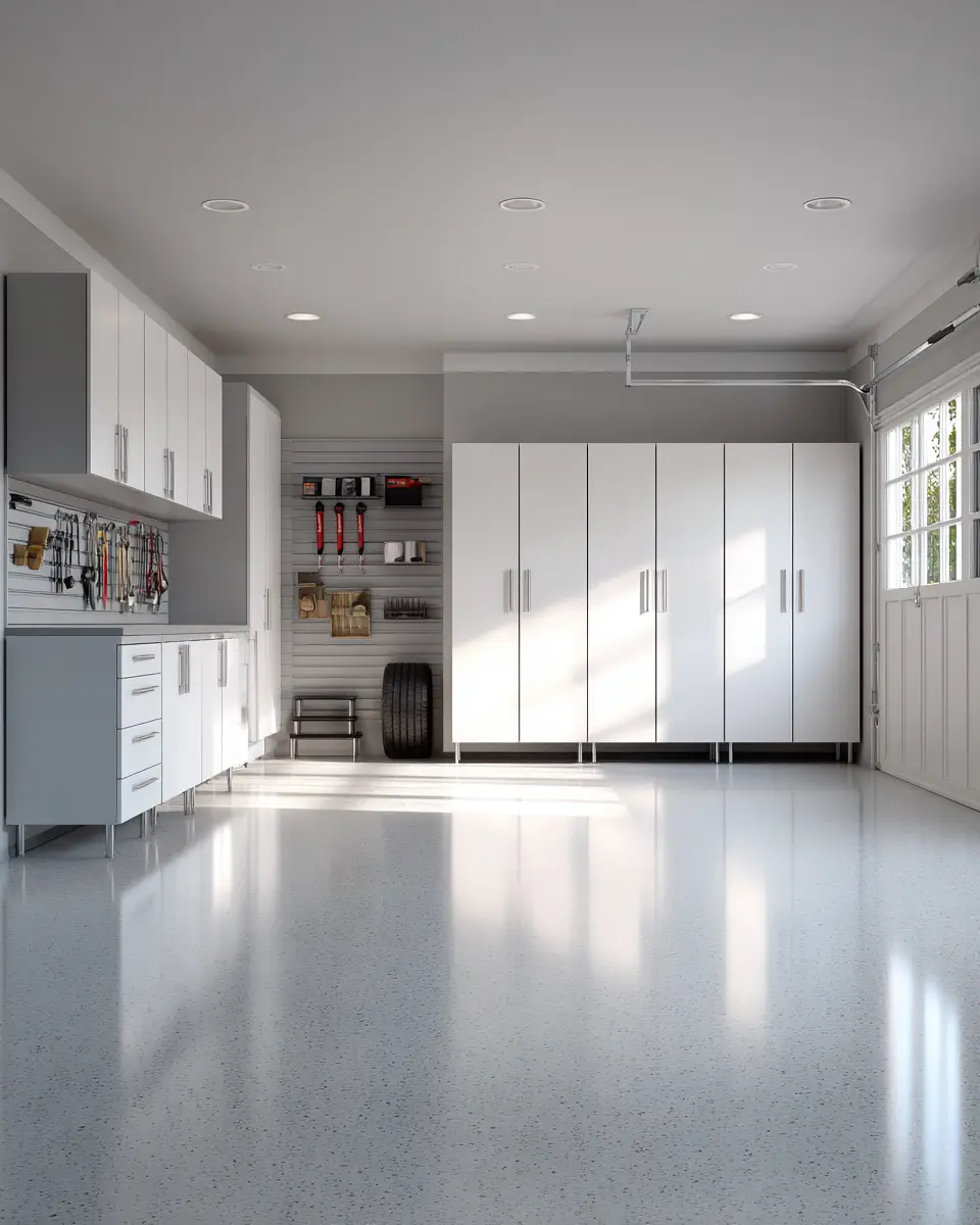 White Minimalist Garage Decor Ideas