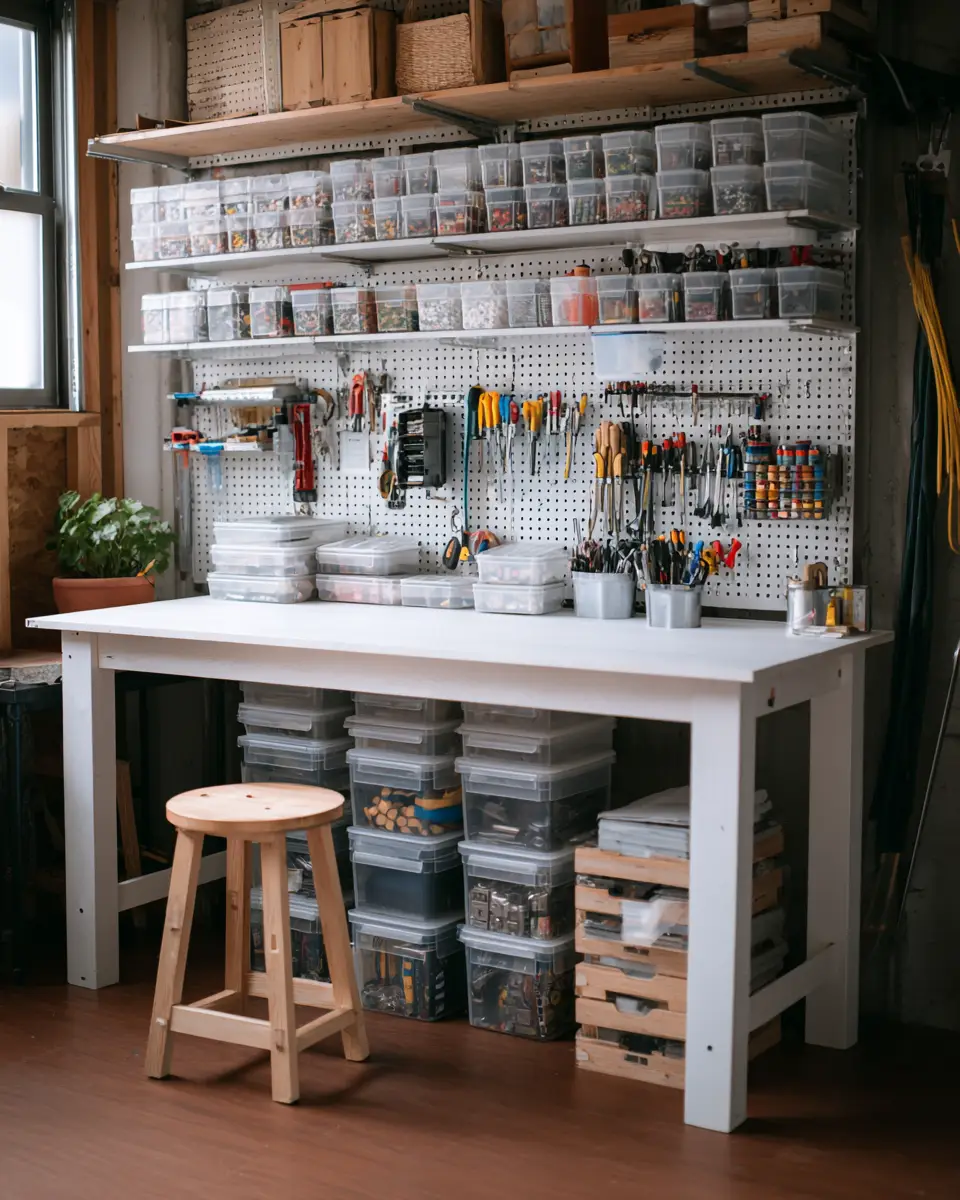 White Minimalist Garage Decor Ideas