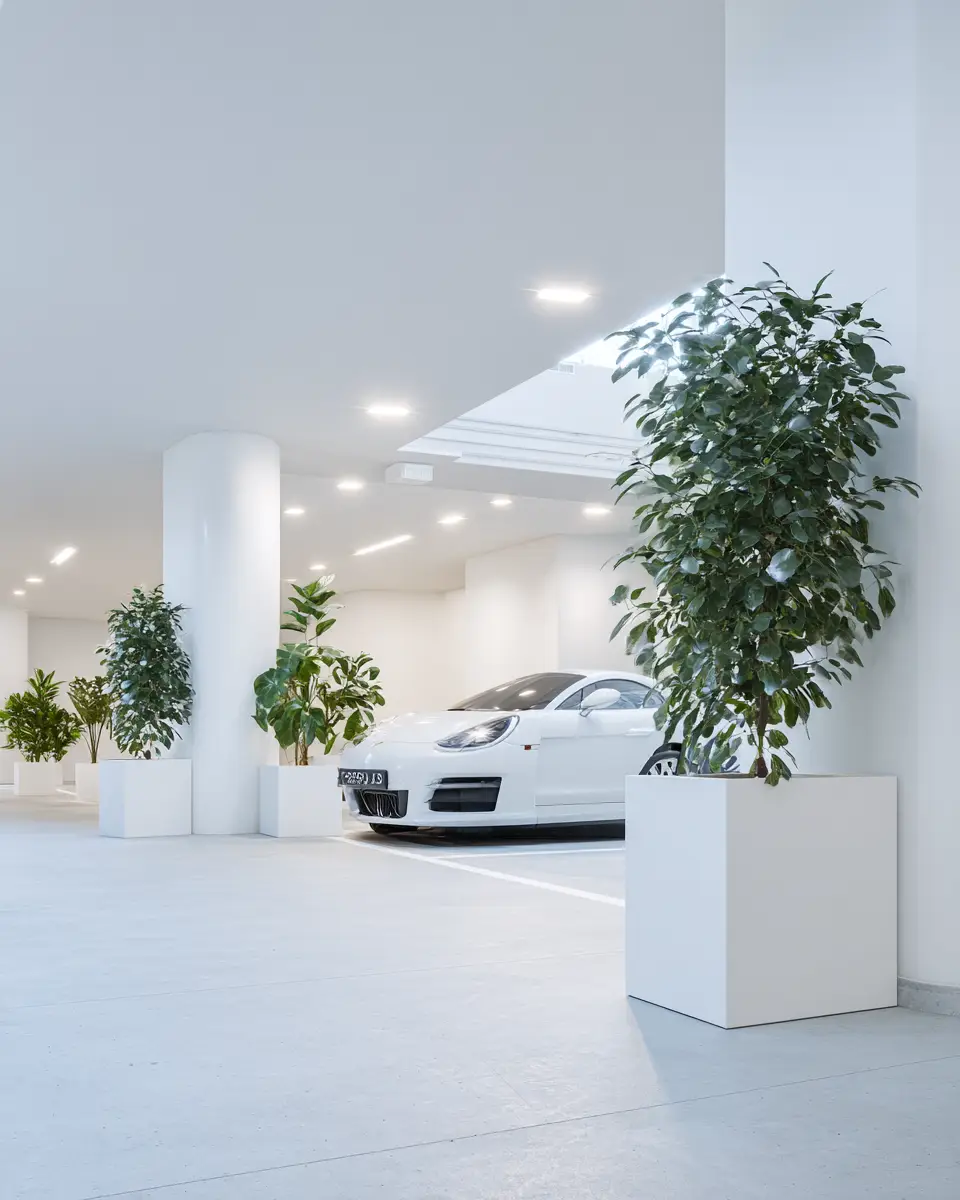 White Minimalist Garage Decor Ideas