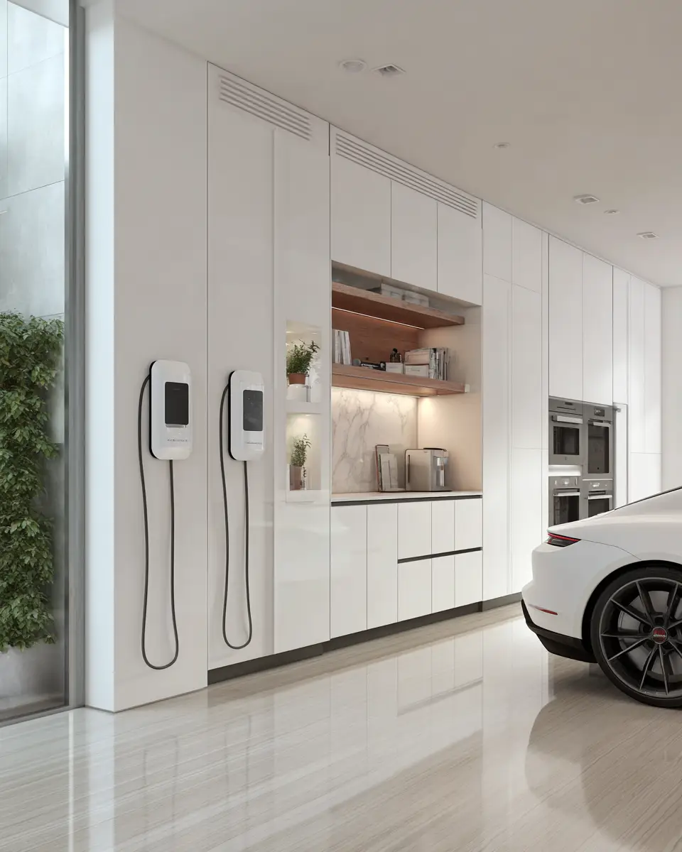 White Minimalist Garage Decor Ideas