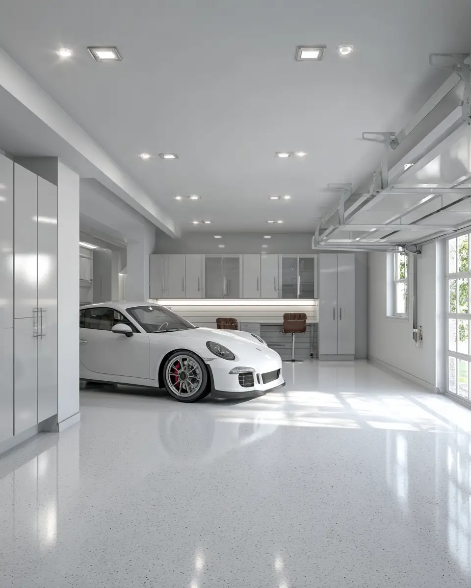 White Minimalist Garage Decor Ideas