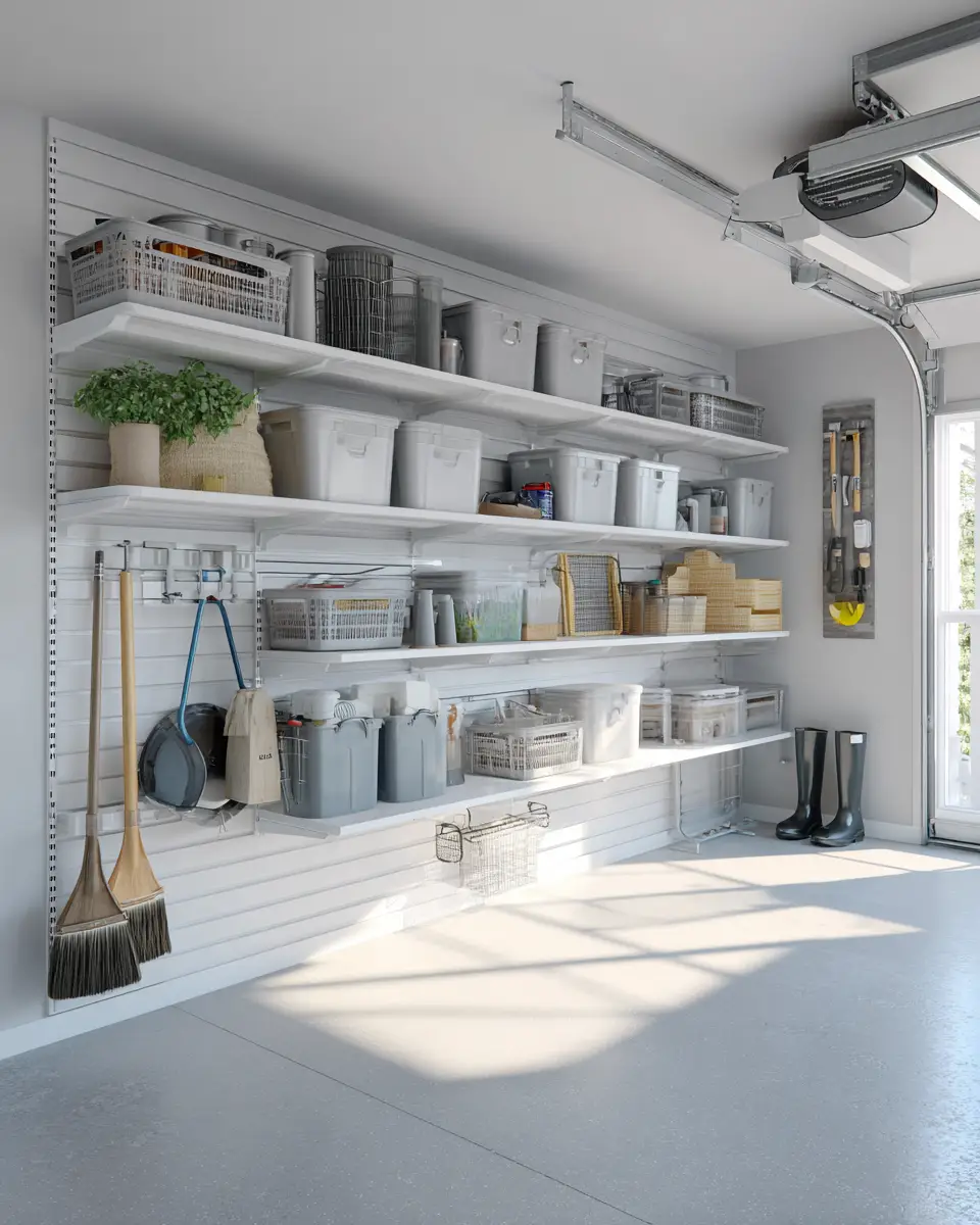 White Minimalist Garage Decor Ideas
