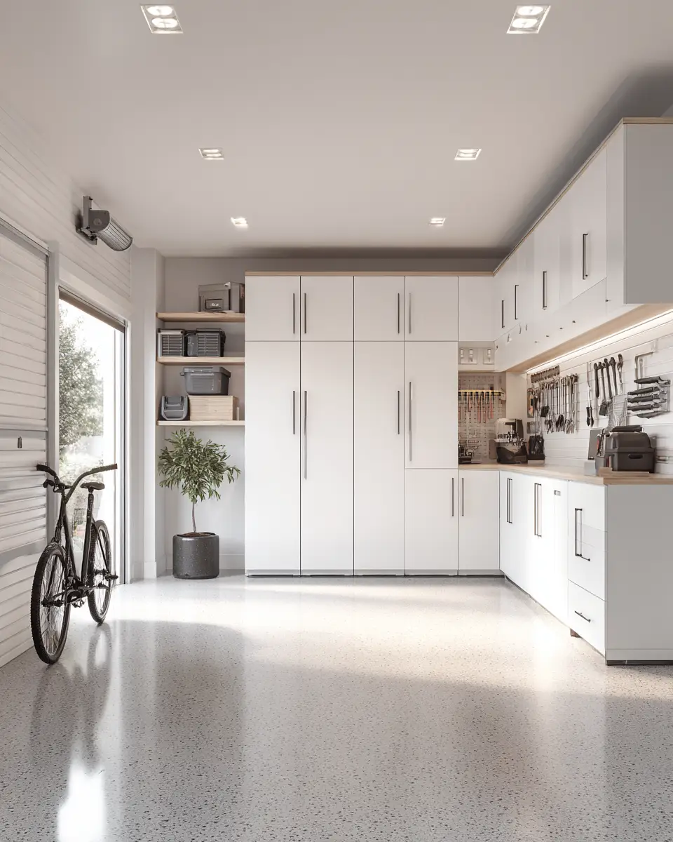 White Minimalist Garage Decor Ideas