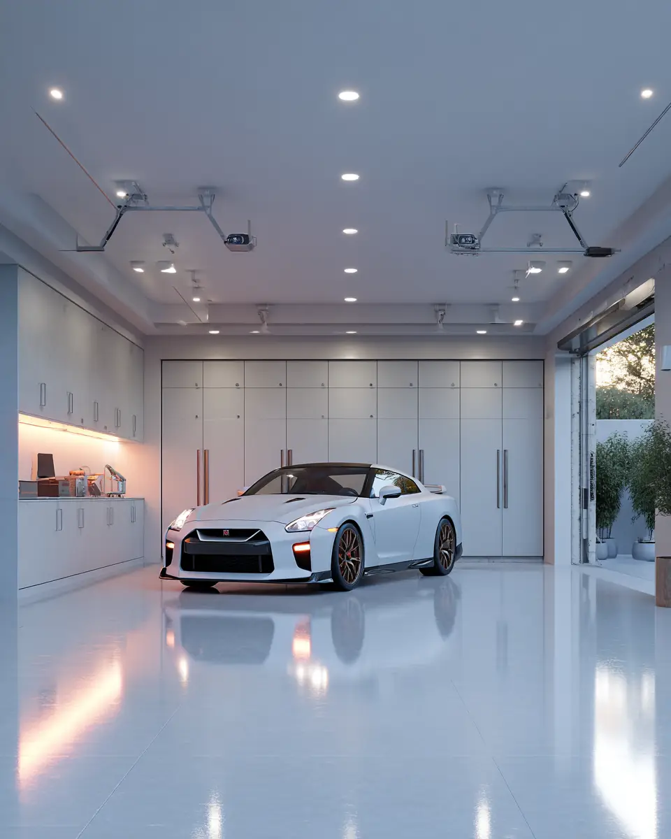 White Minimalist Garage Decor Ideas