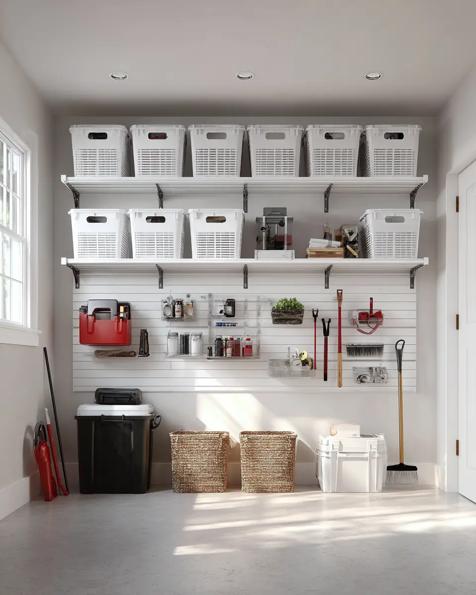 White Minimalist Garage Decor Ideas