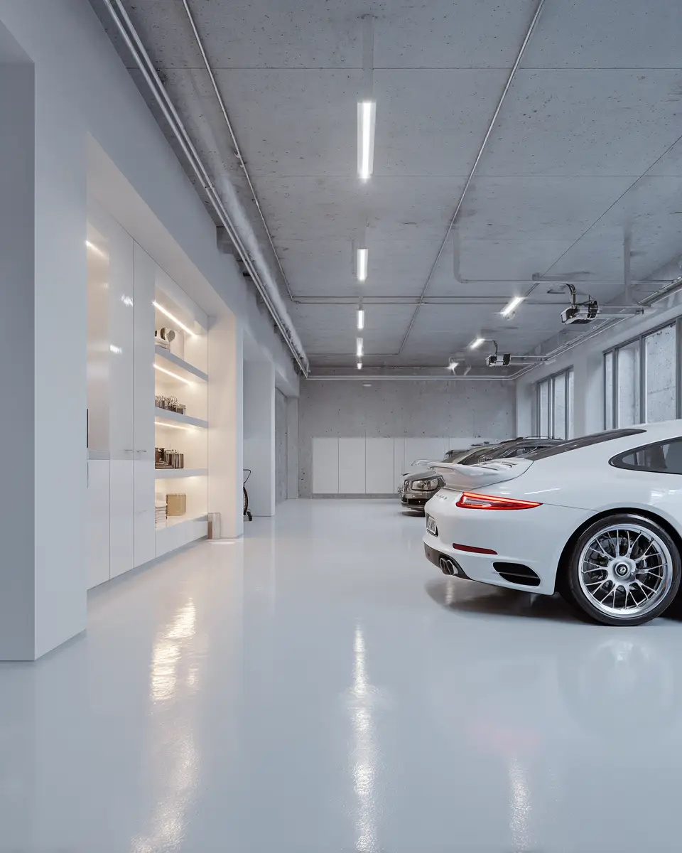 White Minimalist Garage Decor Ideas