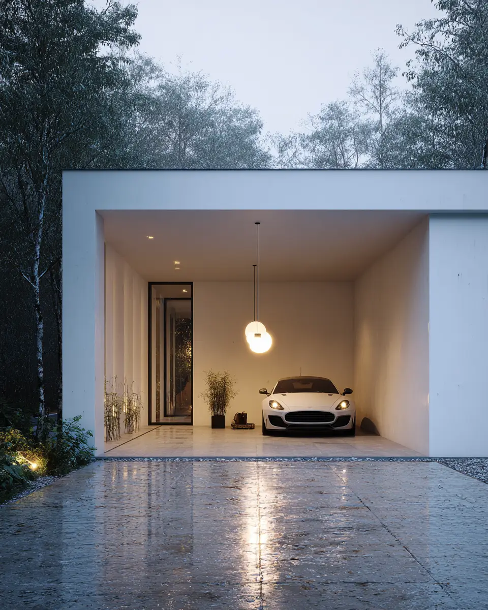 White Minimalist Garage Decor Ideas