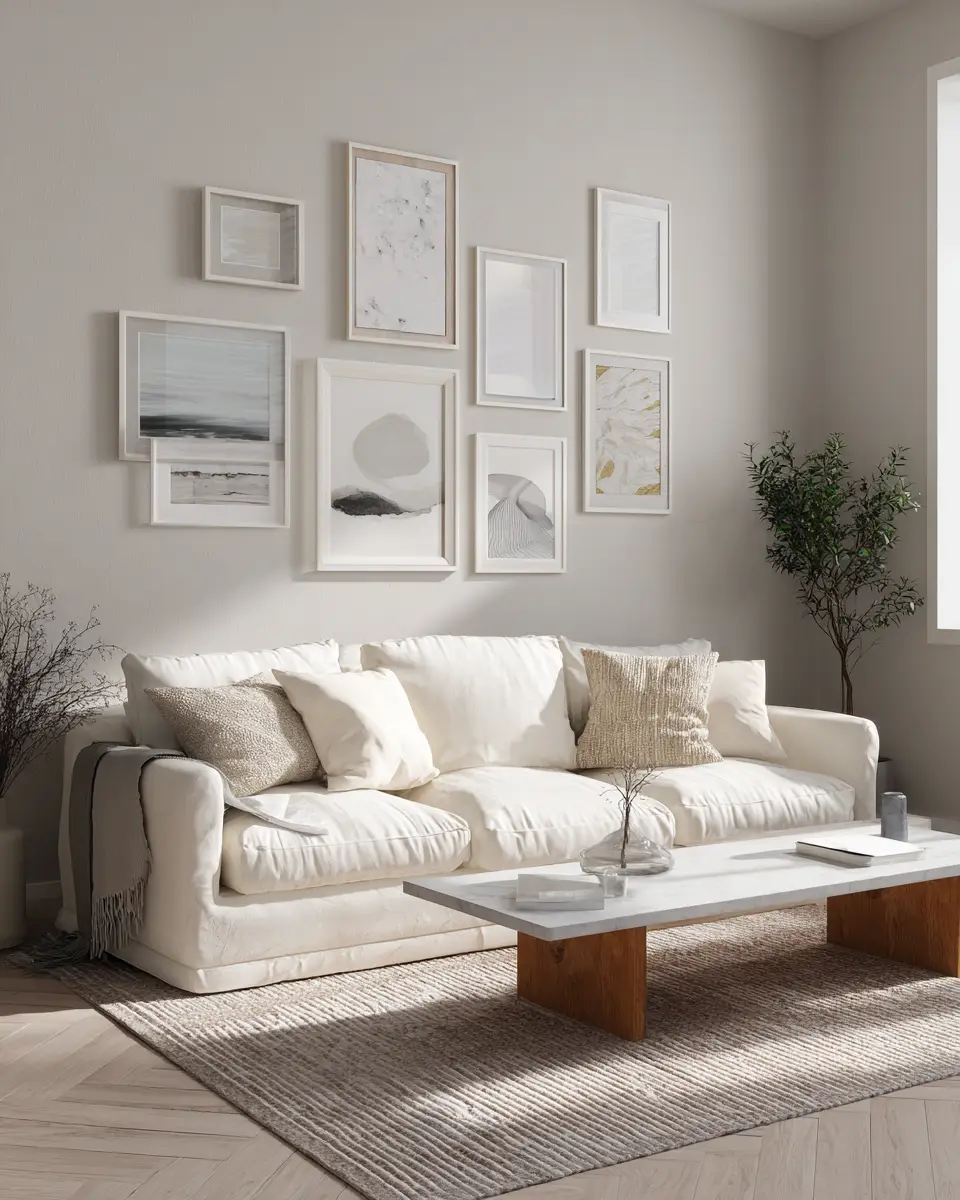 White Minimalist Living Room Decor Ideas