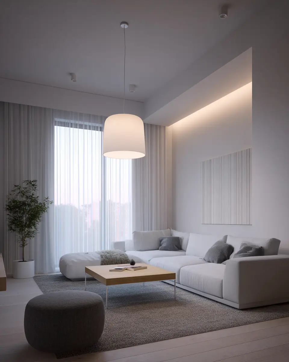 White Minimalist Living Room Decor Ideas