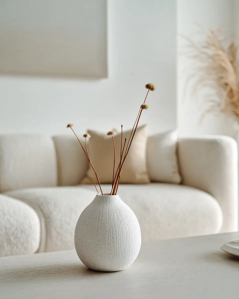 White Minimalist Living Room Decor Ideas