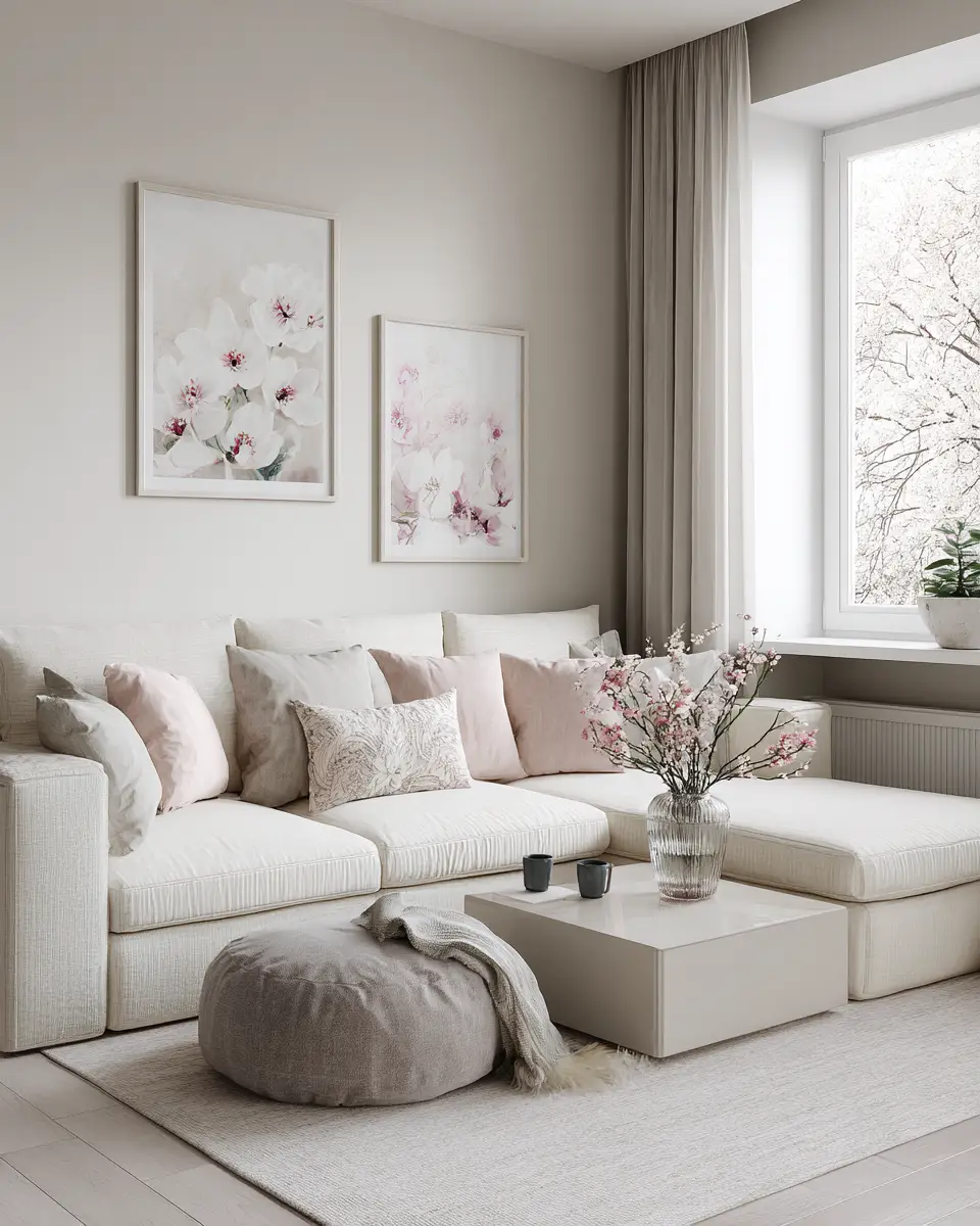 White Modern Living Room Decor Ideas