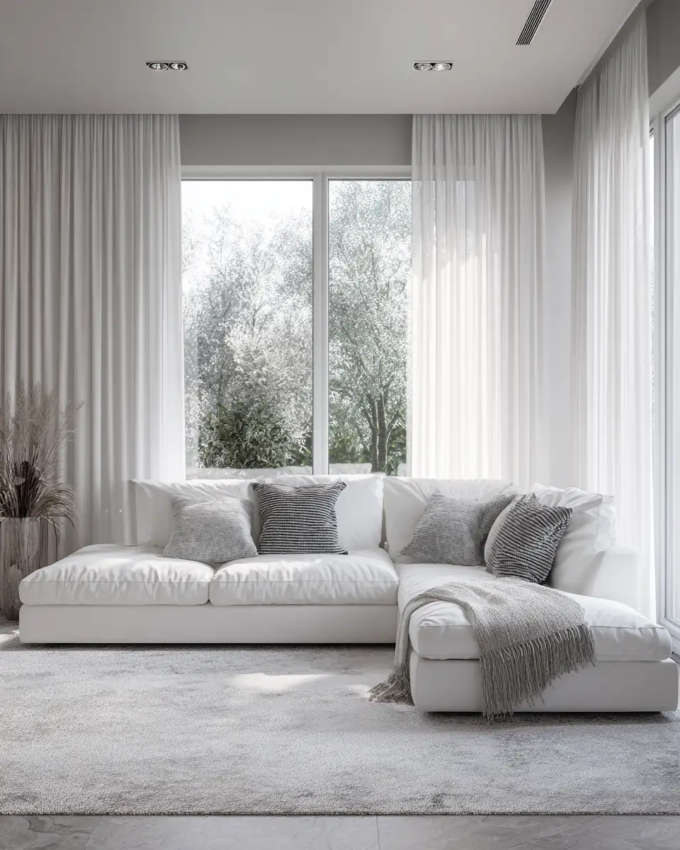 White Modern Living Room Decor Ideas