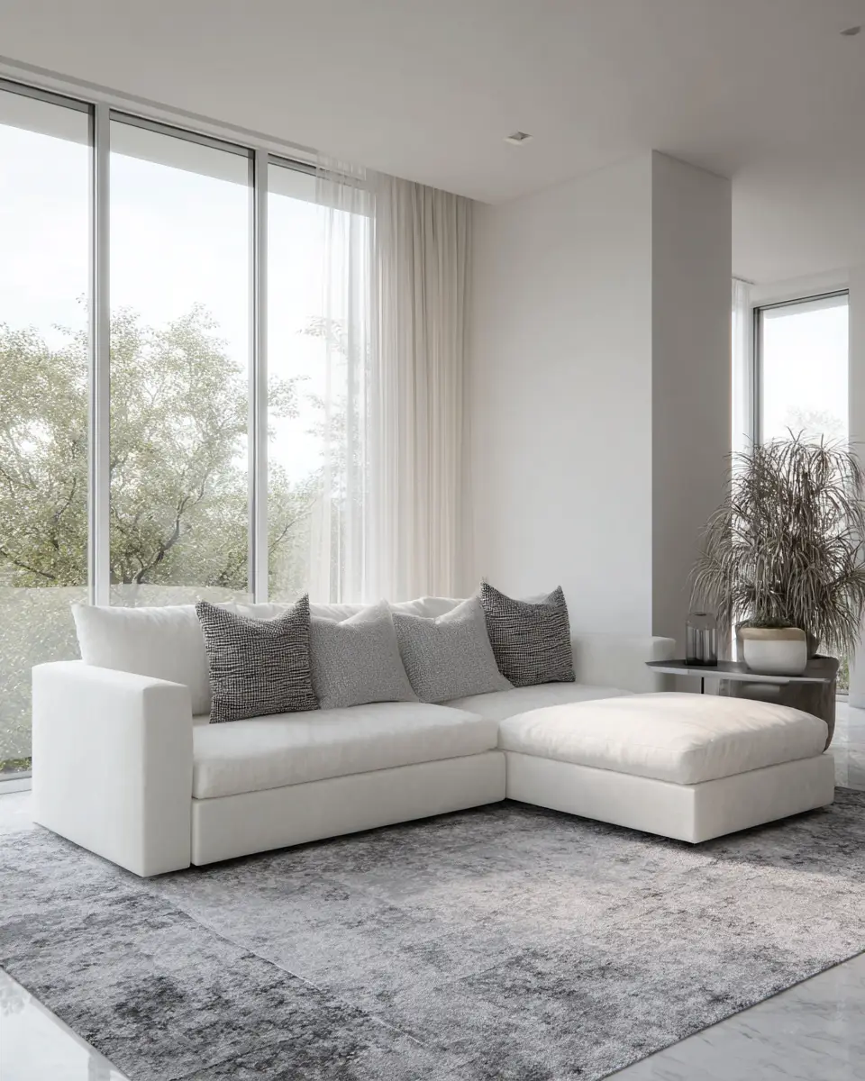 White Modern Living Room Decor Ideas