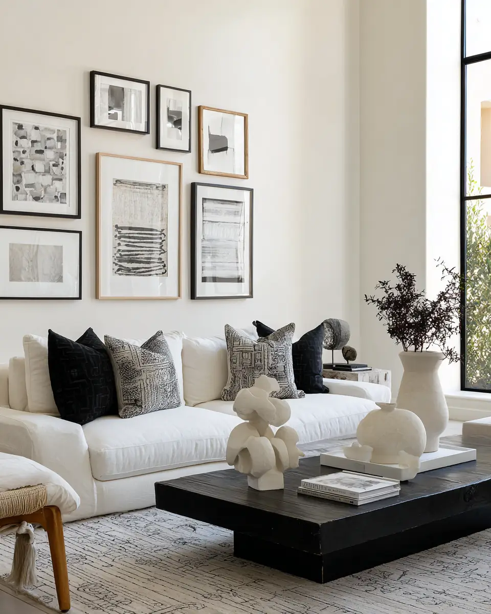 White Modern Living Room Decor Ideas