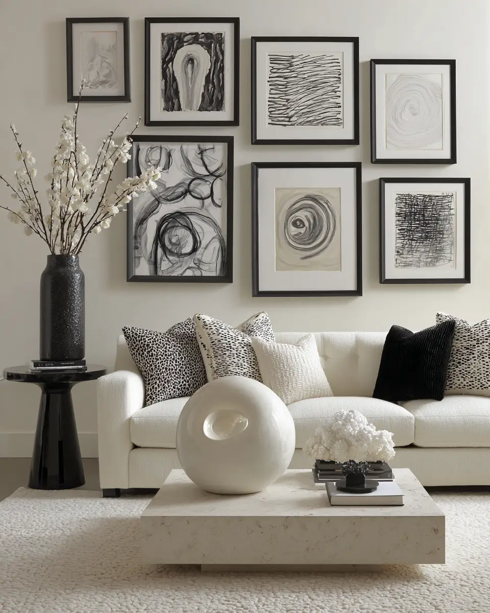 White Modern Living Room Decor Ideas