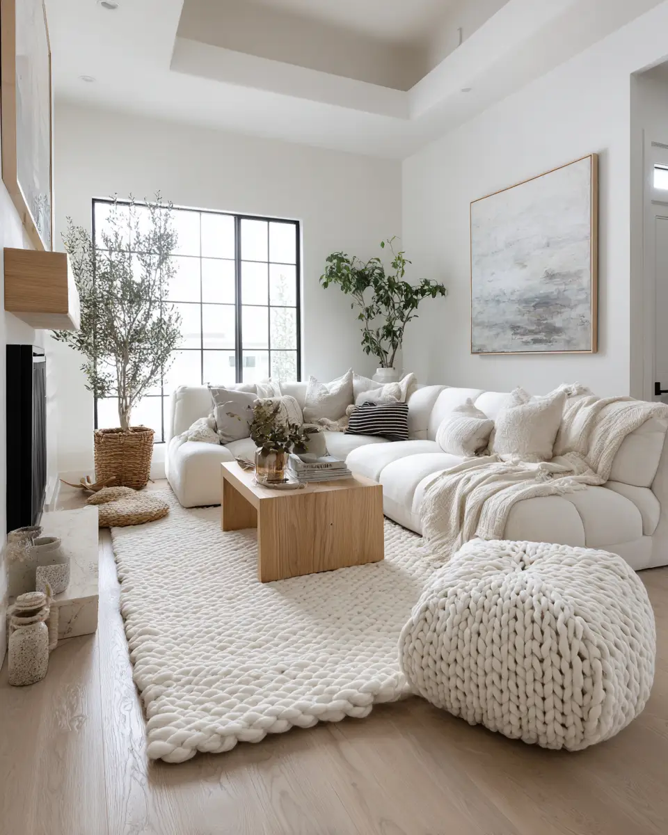 White Modern Living Room Decor Ideas
