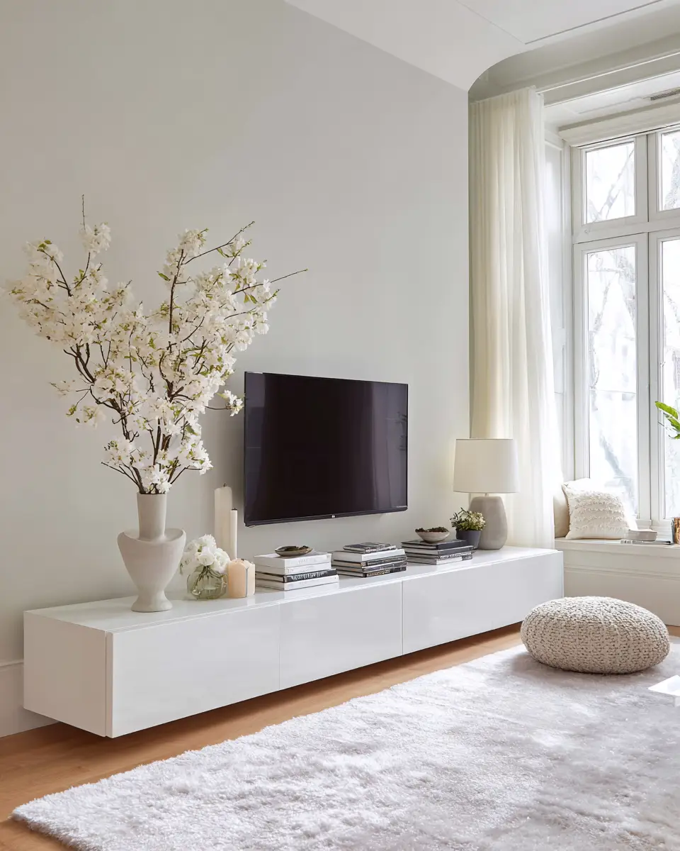 White Modern Living Room Decor Ideas
