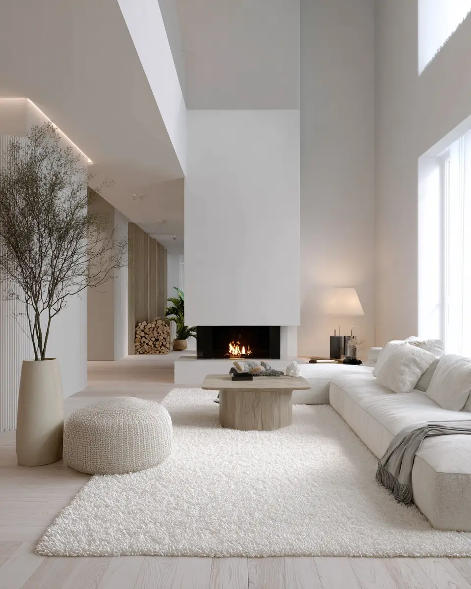 White Modern Living Room Decor Ideas