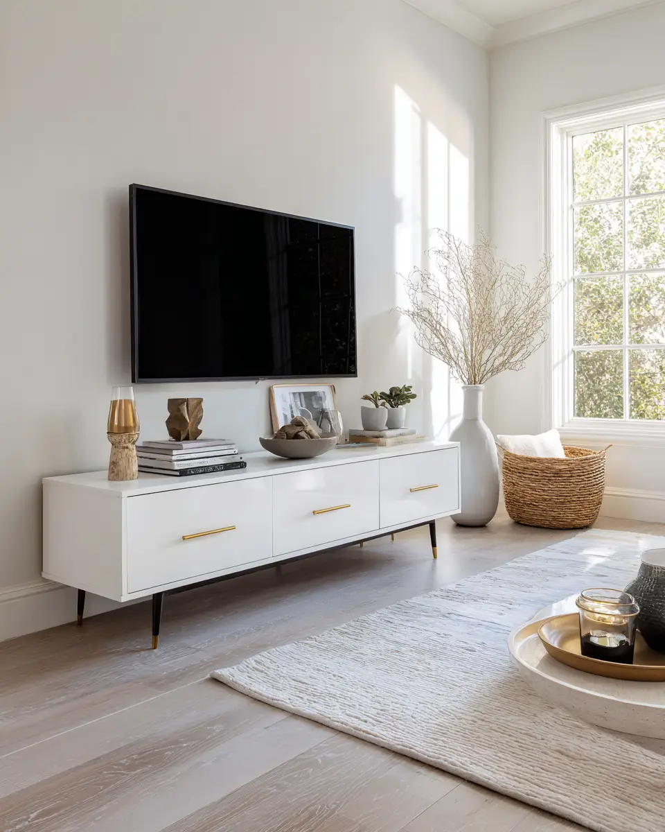 White Modern Living Room Decor Ideas