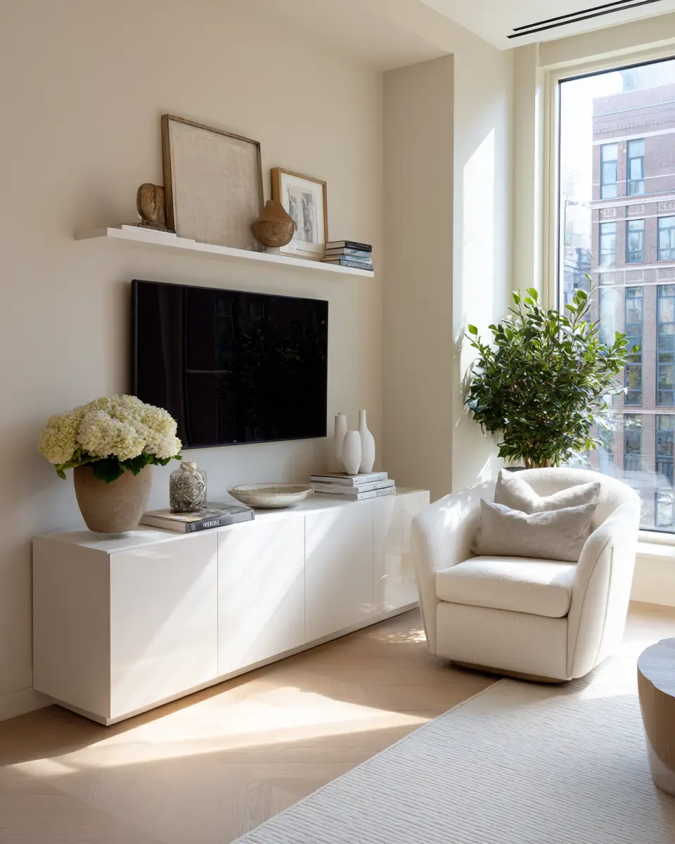 White Modern Living Room Decor Ideas