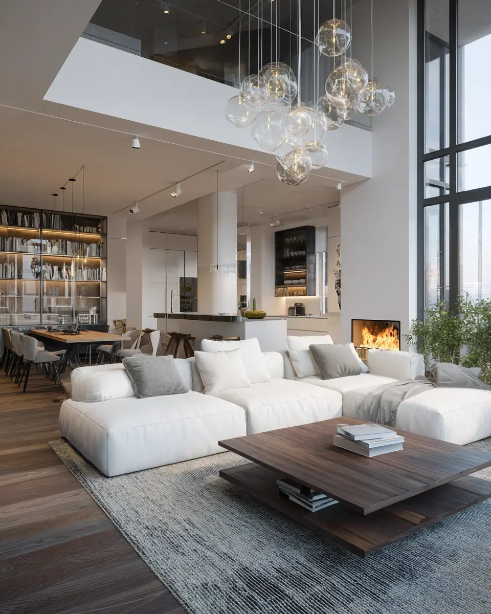 White Modern Living Room Decor Ideas