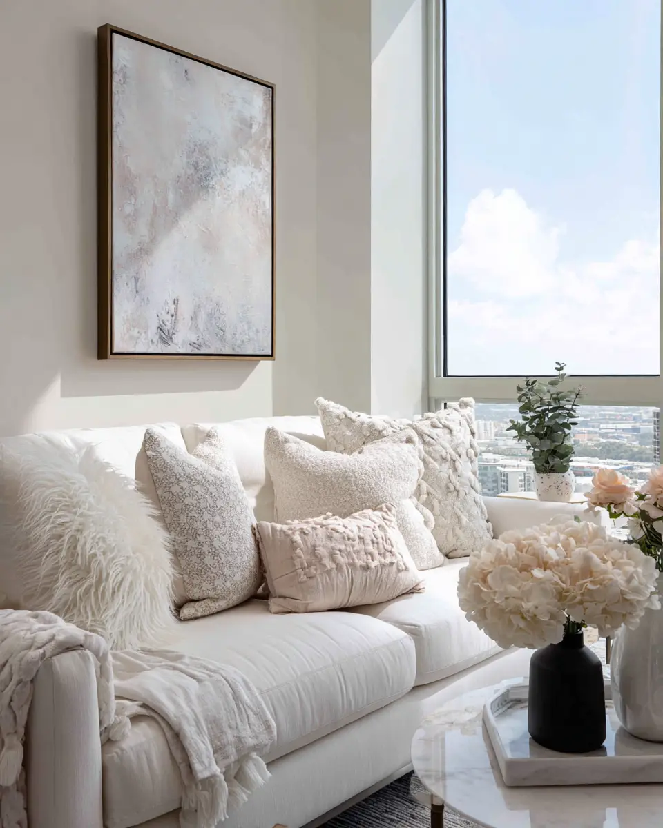 White Modern Living Room Decor Ideas